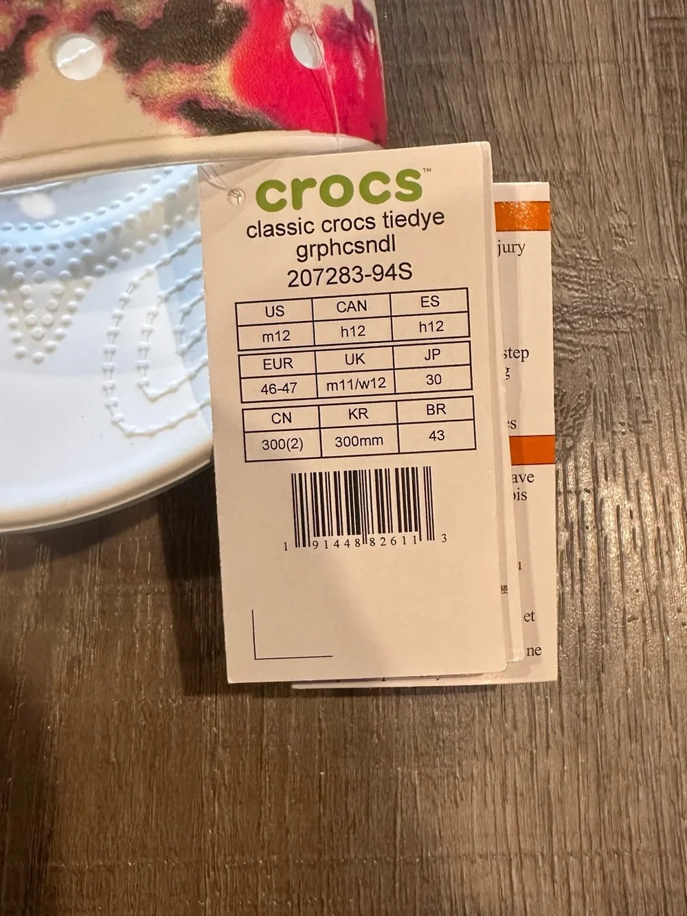 Unisex  NEW Crocs Classic Tie-Dye Graphic Two-Strap Sandals – M12/W14
